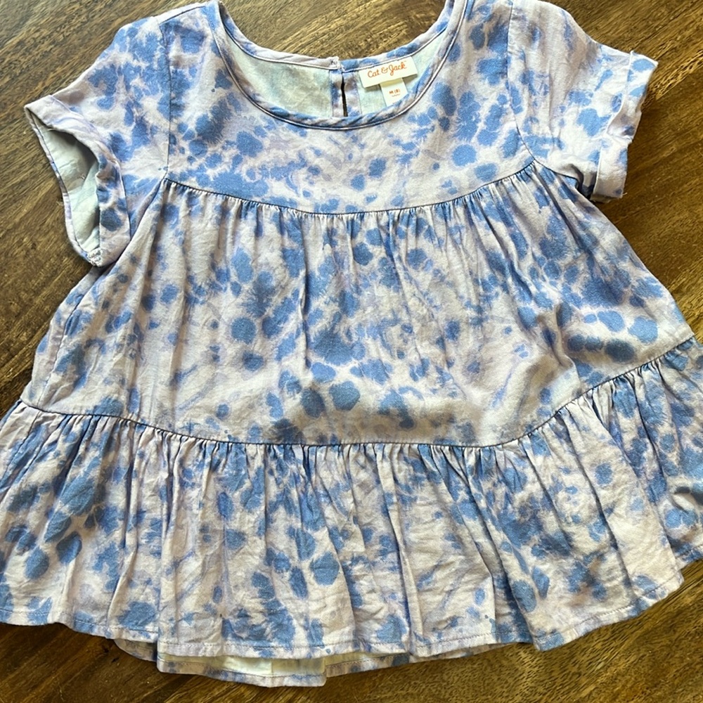 Cat & Jack blue, purple tie dye top